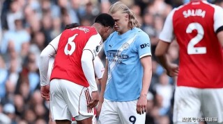 争议！阿森纳7500万中卫锁喉+撕烂哈兰德球衣 故意顶牛挑衅逃红牌